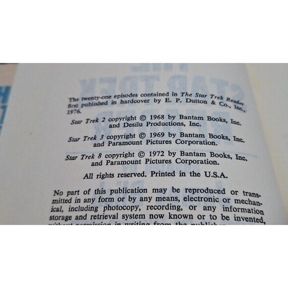 VINTAGE 1970’S THE STAR TREK READER VOLUMES 1 & 4 HARDCOVER LOT W DUST JACKETS - Picture 9 of 9
